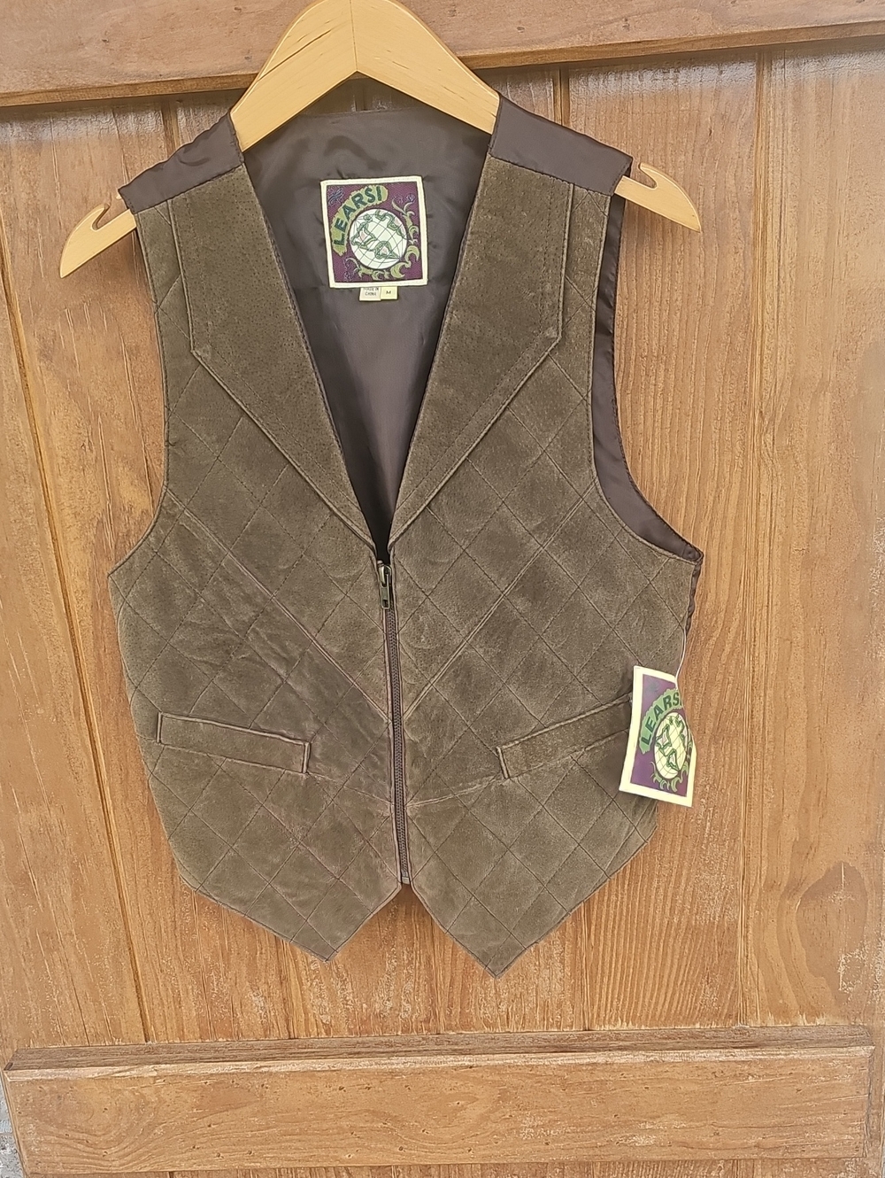 Learsi Quilted Brown Suede Vest